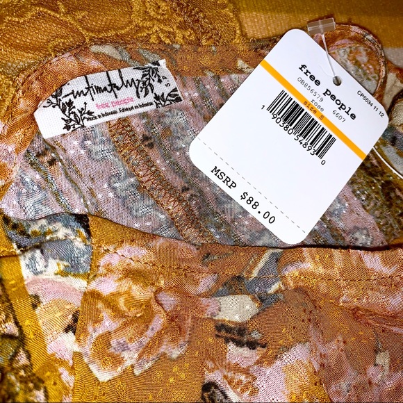 Free People Love Bird Printed Mini Dress in Rose - Picture 7 of 8